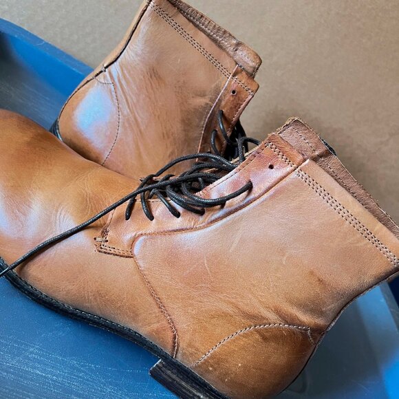 ALDO brand half-boots leather shoes XENOS Brown US Size 9 Made in Portugal - Picture 12 of 14